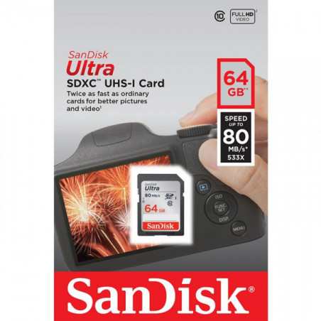 Sandisk Ultra SDHC 80MB/s...